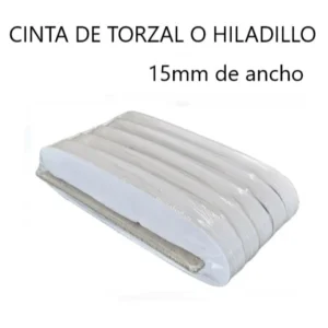 CINTA DE TORZAL O HILADILLO 1.5cm rollo de 100 metros. blanco y negro