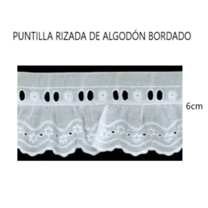 PUNTILLA RIZADA DE ALGODÓN BORDADO
