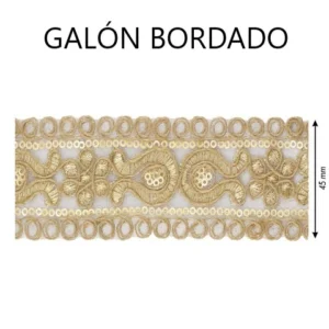 GALÓN METALIZADO BORDADO